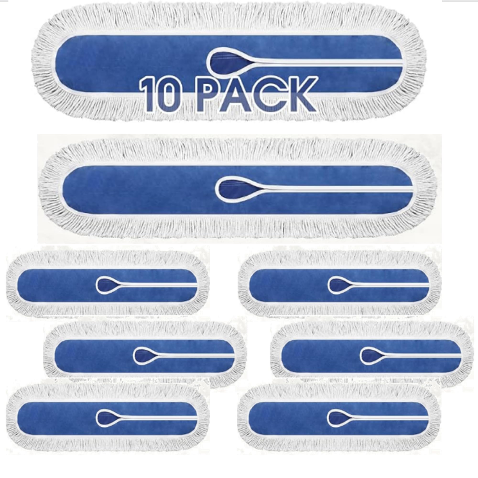 Yiyiring 10 Pack 36 Commercial Dust Mop Replacement Heads Reusable Washable Cotton Dusting Pads Compatible with Industrial Dust Mop for Commercial Floor Cleaning and Janitorial Supplies Gym Office