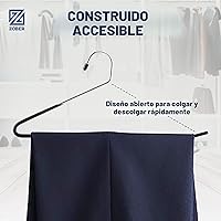 Vista 7 de Zober Perchas para Pantalones Antideslizantes - Paquete de 20 Perchas de Extremos Abiertos para Pantalones y Jeans para Closet - Percha de Ropa que