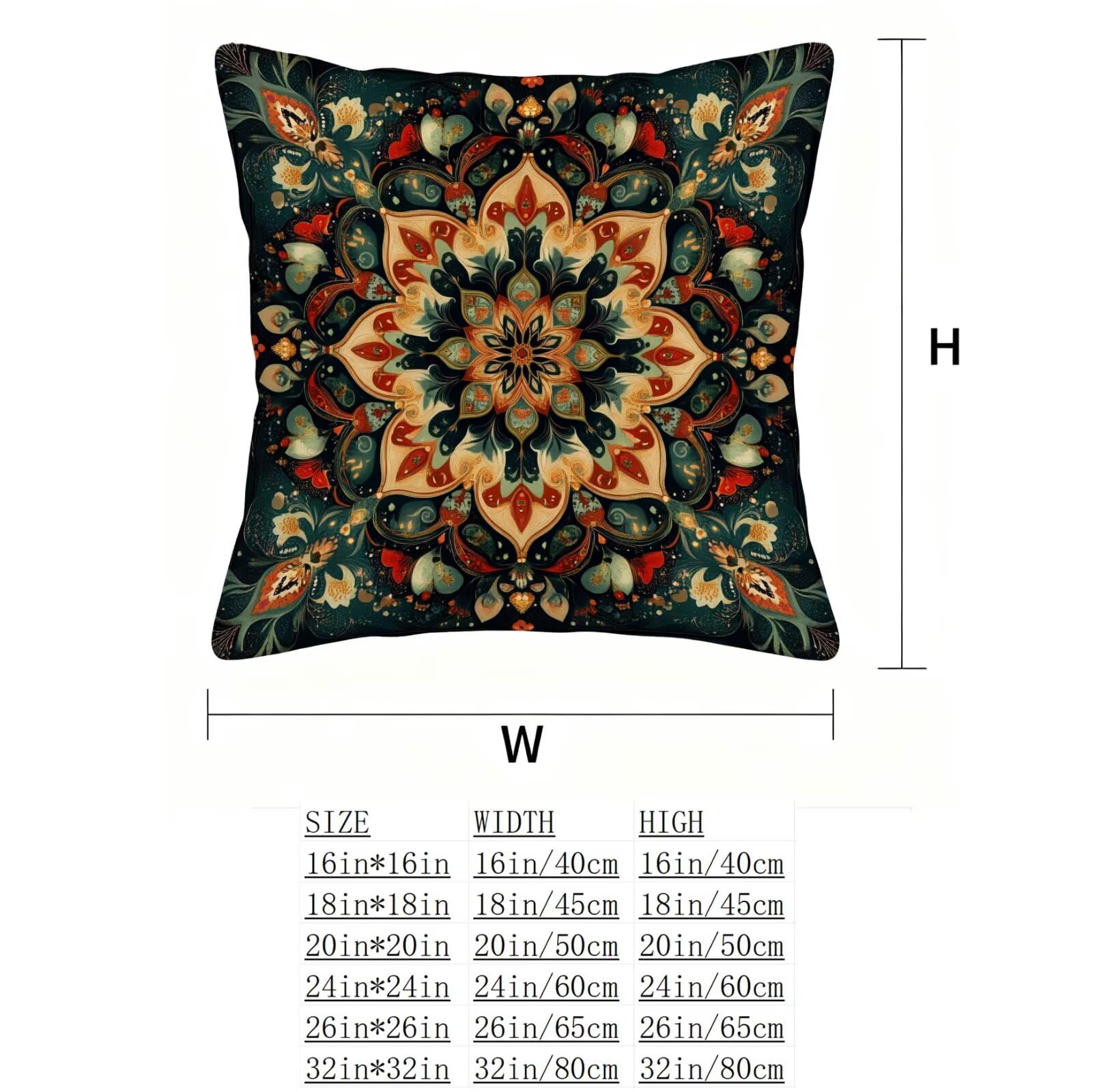 Verde Funda Cojin 60x60 Bohemia Funda Almohada 60x60 Cojines Sofa Súper Suave Fundas Cojines Decorativos Fundas Almohadas 4 Piezas Cervicales y Cuello, para Hogar Sofa Cama Salon Decoracion E - 619