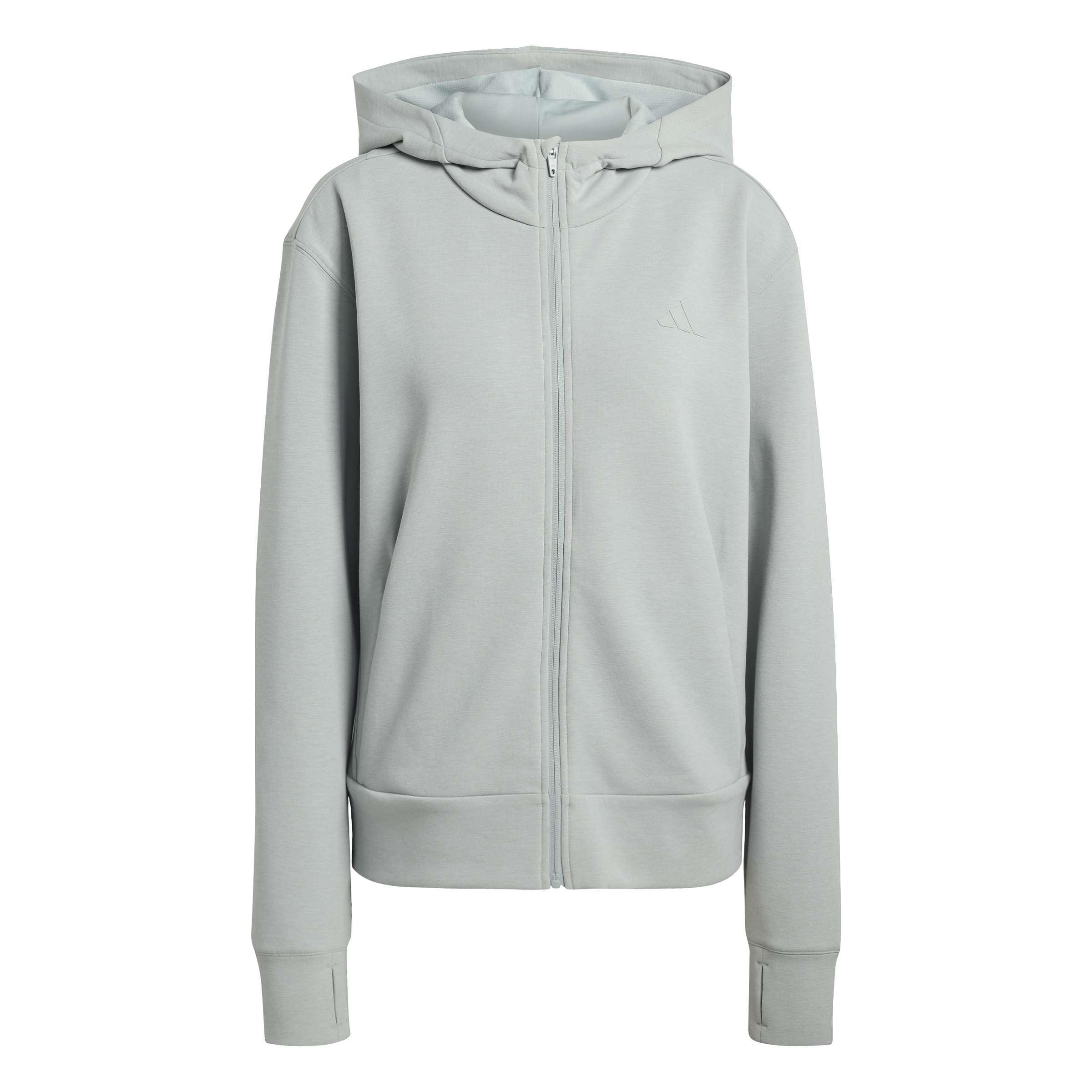 adidas Women's D4T Workout Full Zip Hooded Sweatshirt, Wonder Sage, XS