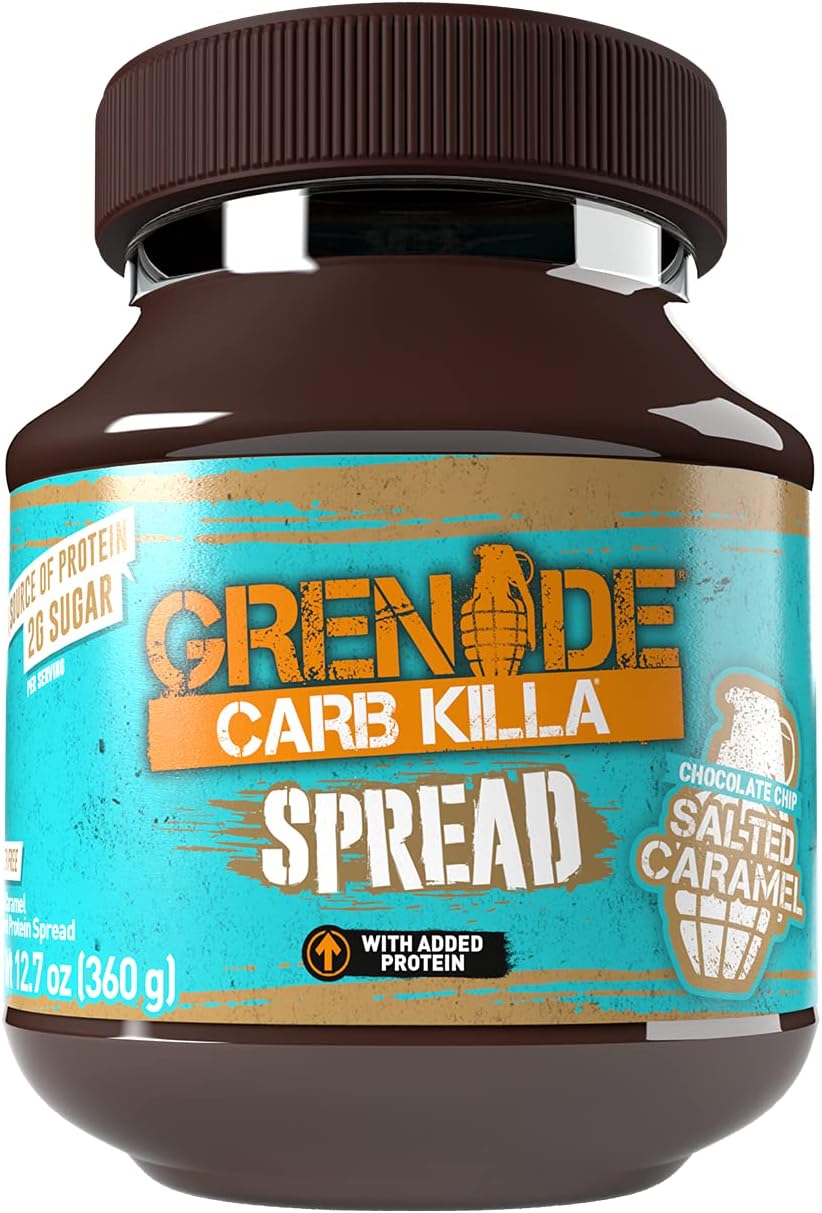 Grenade Carb Killa Protein Chocolate Spread, High Protein Low Sugar, Gluten Free No Stir, Chocolate Chip Salted Caramel, 12.7oz
