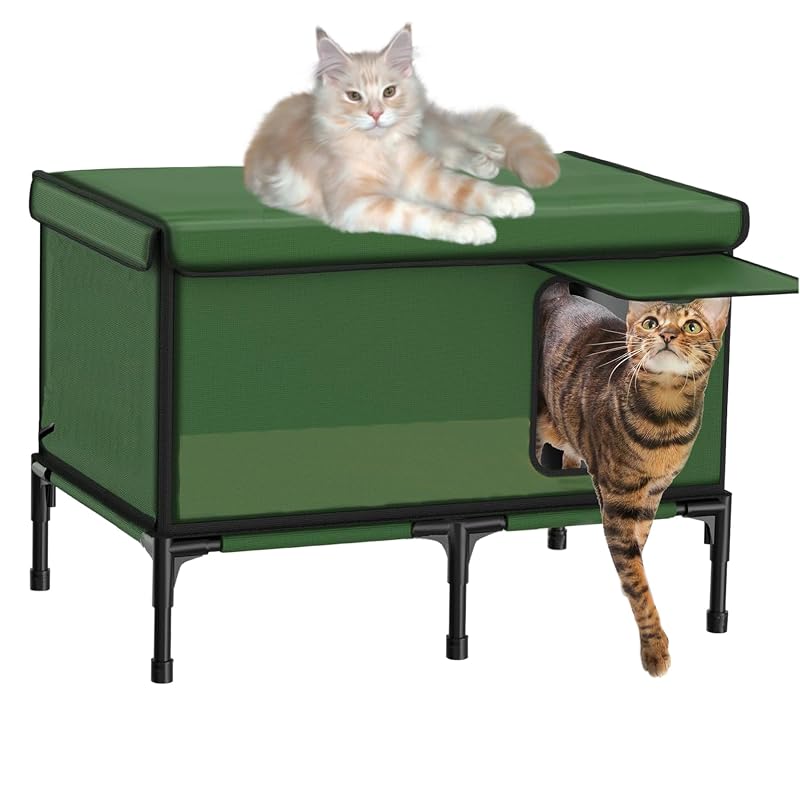 Casa Aquecida para Gatos KMHGD, Impermeável e Isolada com Almofada Térmica, MAOWO2