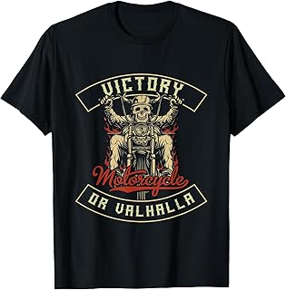 Victory Or Valhalla Motorcycle Norse Viking T-Shirt