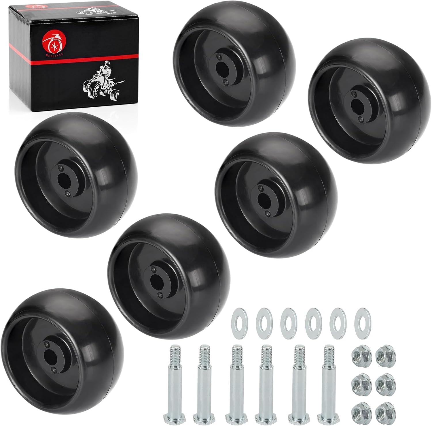 6Pcs Deck Wheel Kit For Ferris Craftsman Snapper Simplicity Murray 1714760 12060 2108765 210-043 72-021 ZTS6000 ZTS7000 ZTS7500 CTX9000 IS700Z IS1500Z F50XT F125XT F160Z YT2452 YT2652 ZT1842 ZT2042