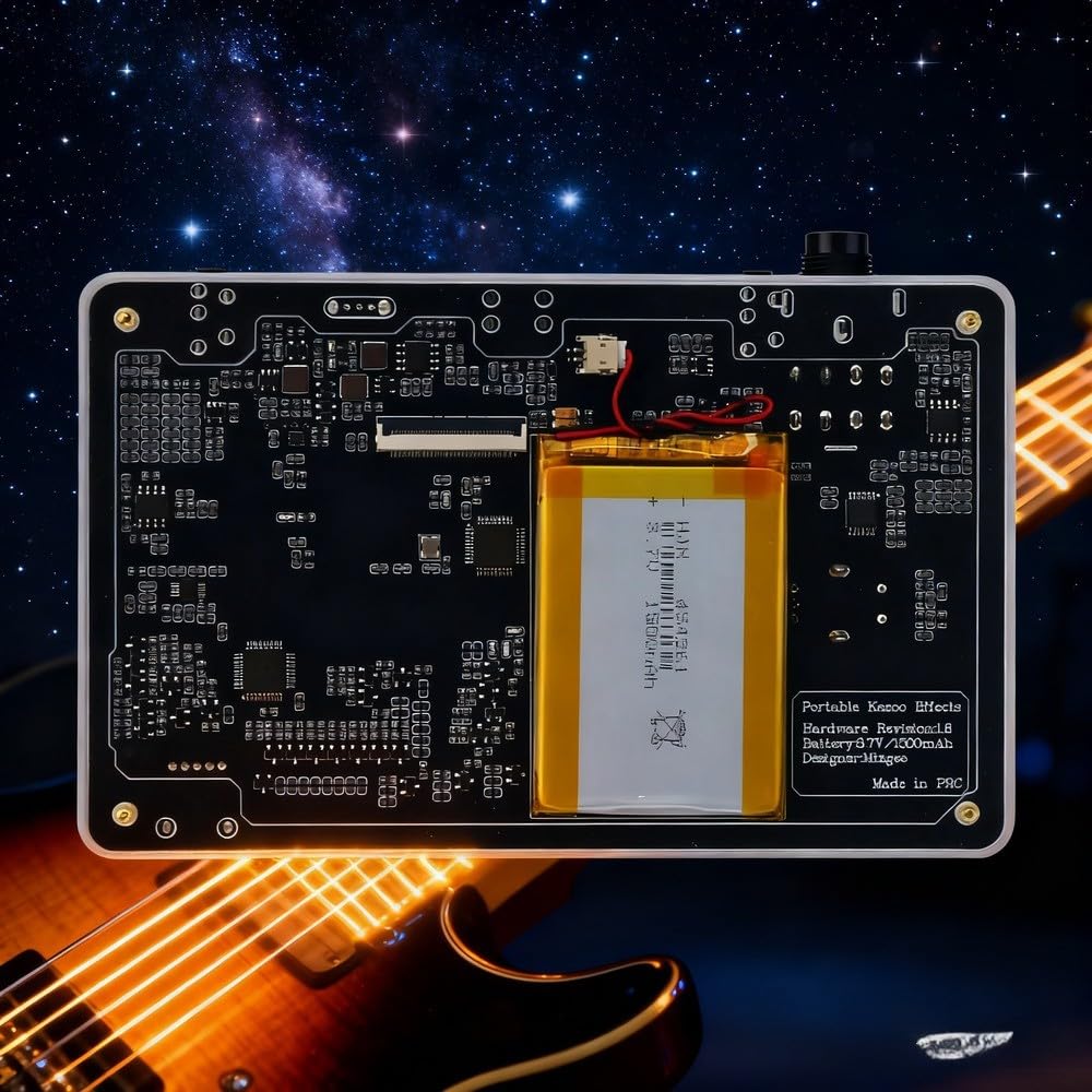Kazoo Effector - Sintetizzatore di modellazione digitale portatile con 60 più patch 24 bit 48 kHz frequenza di campionamento per chitarra elettrica e creatori, corpo in lega nera, connessione USB C