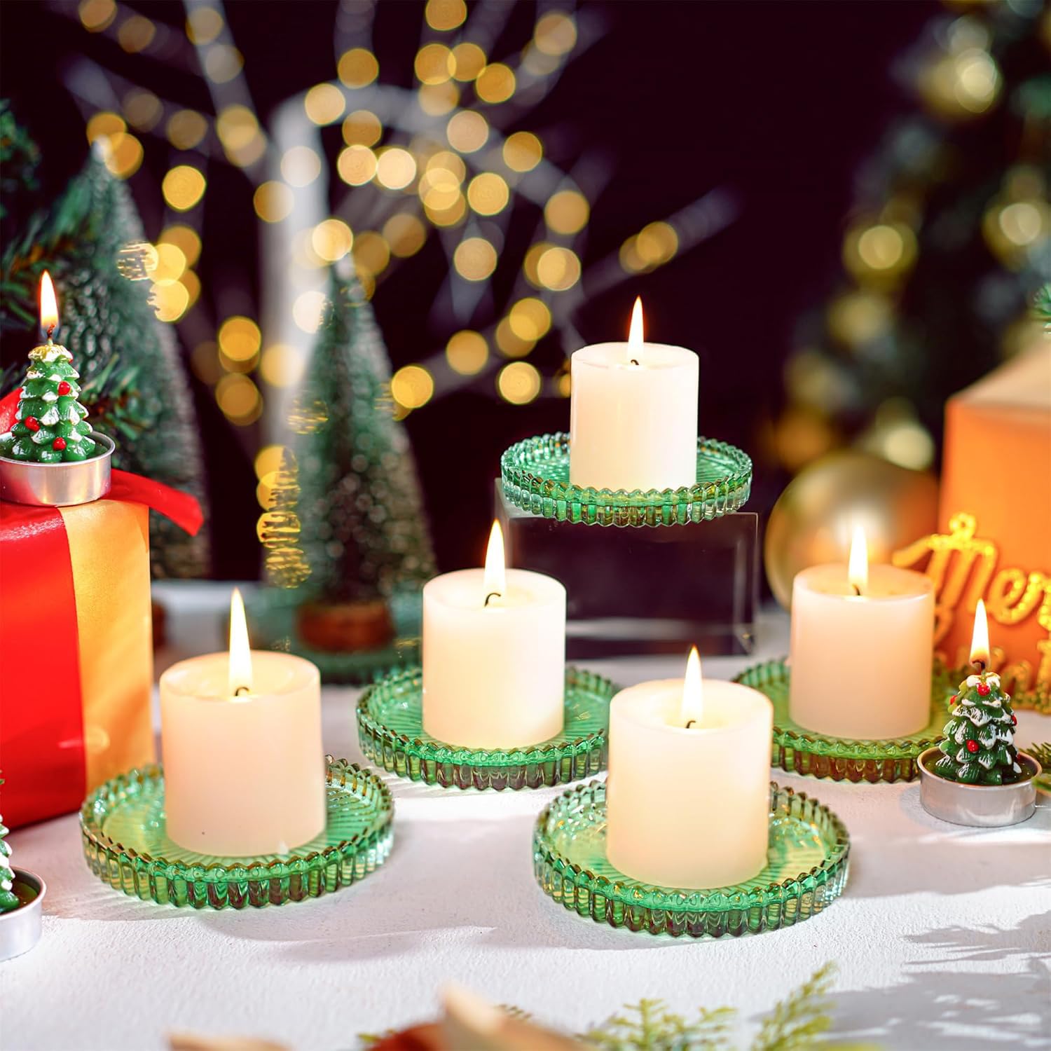 Lot De 2 Bougeoirs Chandeliers En Bois Et Métal Doré - Bougeoir - Lanterne