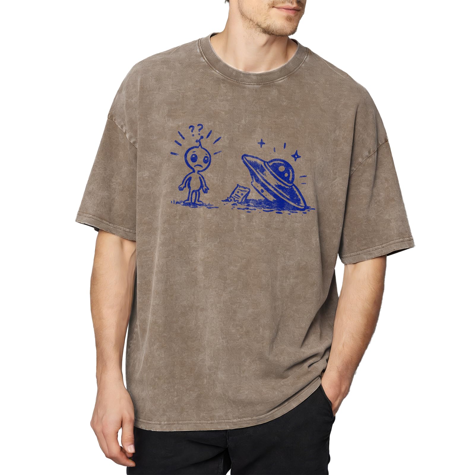 Mens Tshirt Solid Cotton Acid Washed Oversized Drop Shoulder Big and Tall Summer Gym Casual Breathable Apparel