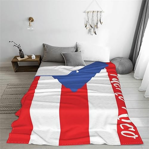 Miniatura 6 de Bonita manta de bandera de Puerto Rico súper suave de 50 x 40 pulgadas para cama, sofá, silla, campamento, sala de estar y oficina