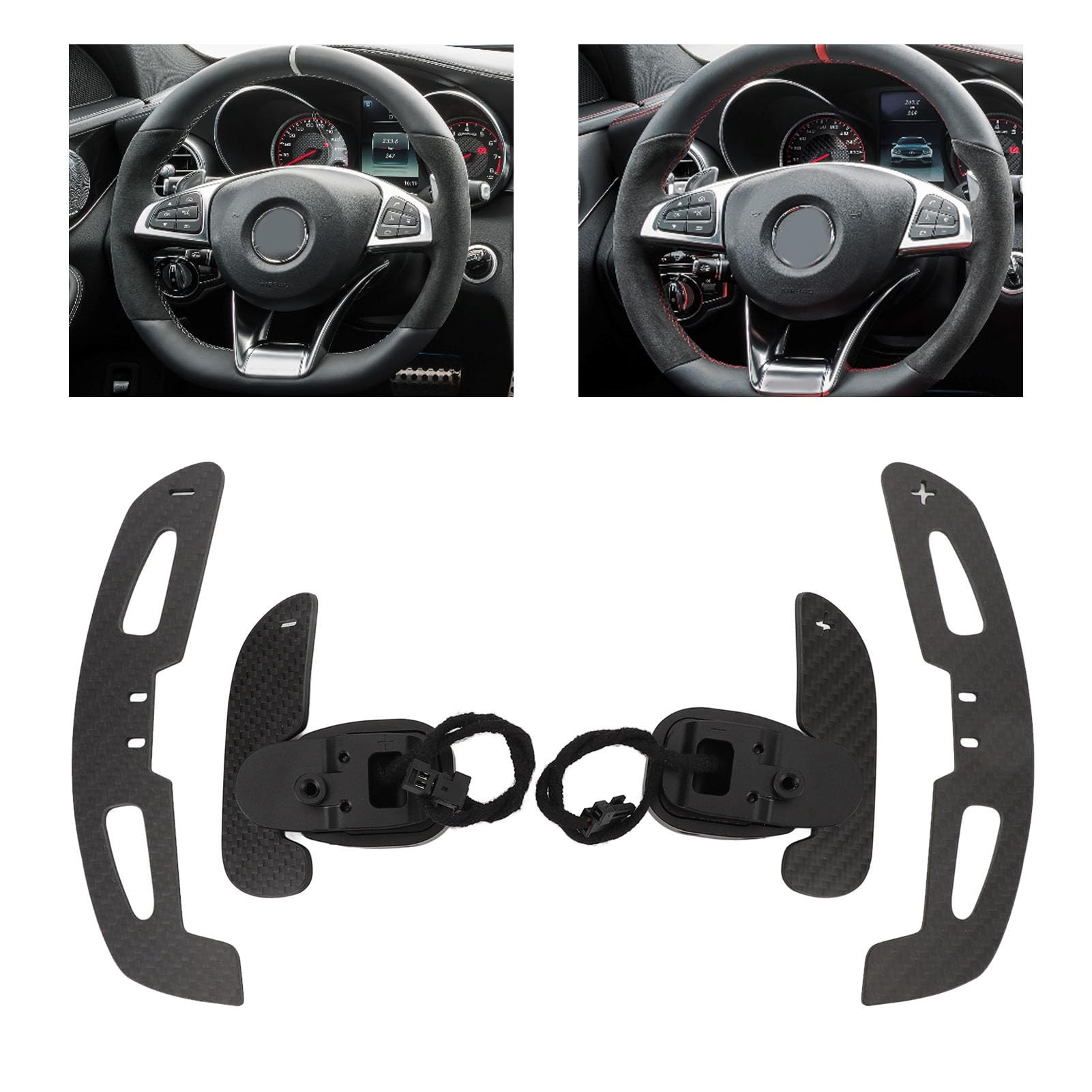Paleta de del Volante, Paletas de Magnéticas de Aleación de Metal de Fibra de Carbono Seca de Acción Magnética, Paleta de de Fibra de Carbono con Patrón de Tejido Liso 1x1 para AMG C43 C63