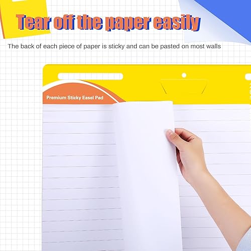 Miniatura 3 de ReliThick 2 almohadillas adhesivas de caballete, 25 x 30 pulgadas, blanco, 30 hojasbloc, papel de tabla de anclaje para profesores, tabla de líneas