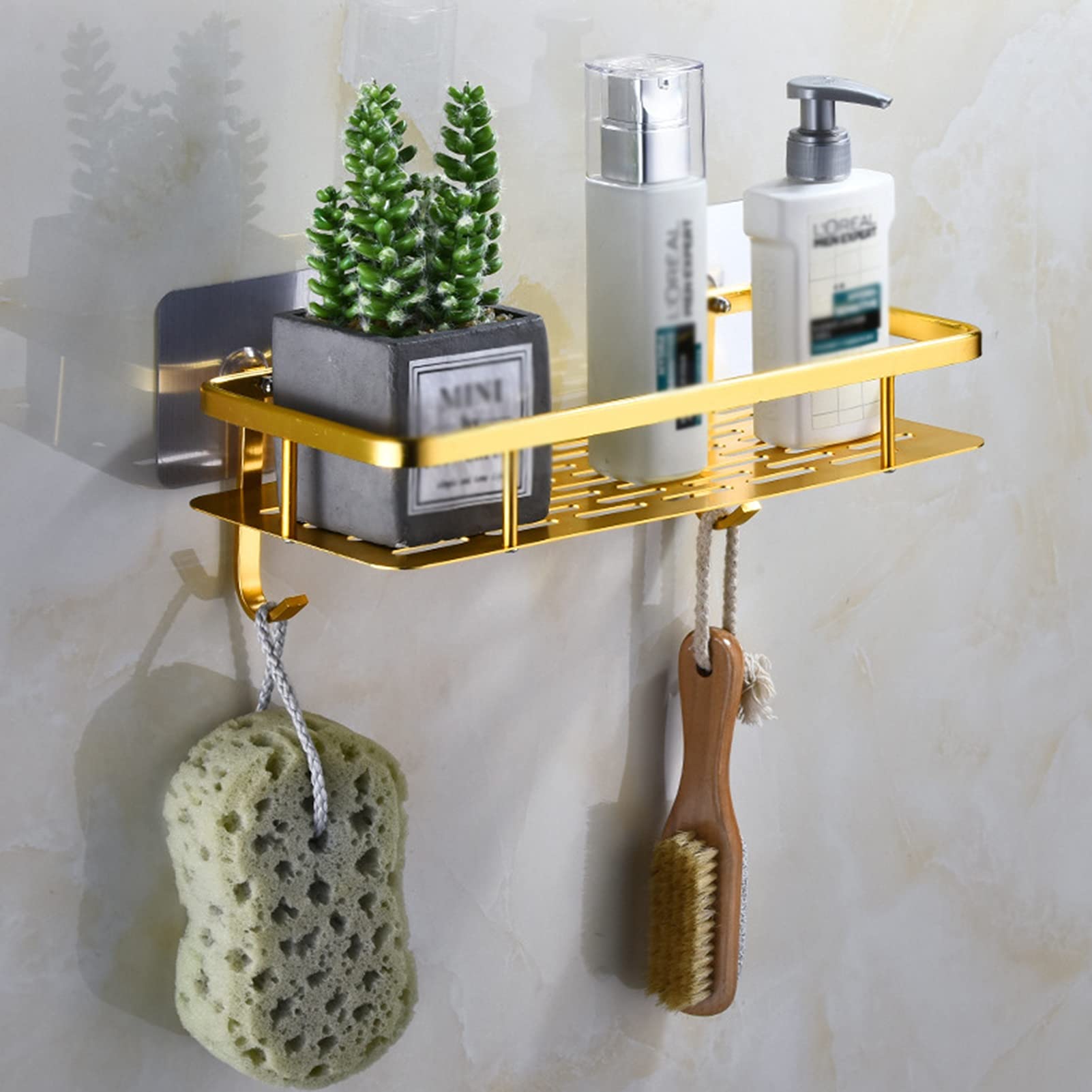 Półka narożna pod prysznic, uchwyt na butelkę pod prysznic, półka na wózek łazienkowy, półka pod prysznic, przestrzeń do przechowywania aluminiowego organizera prysznicowego, bez wiercenia haczyk samo