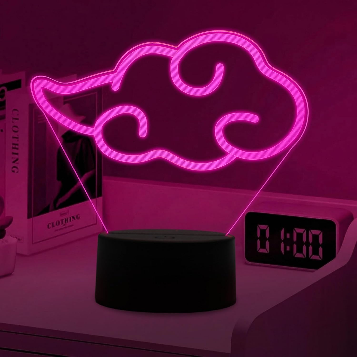 Anime Cloud Lamp, 3D Illusion Cloud Night Light with 7 Colors Changing for Game Room Man Cave Party, Anime Gifts for Men, Boyfriend, Fans