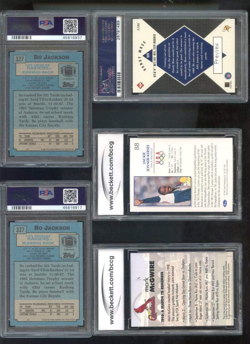 1988 Topps #327 Bo Jackson Raiders ROOKIE RC PSA 8.5 Graded Football Card NFL
