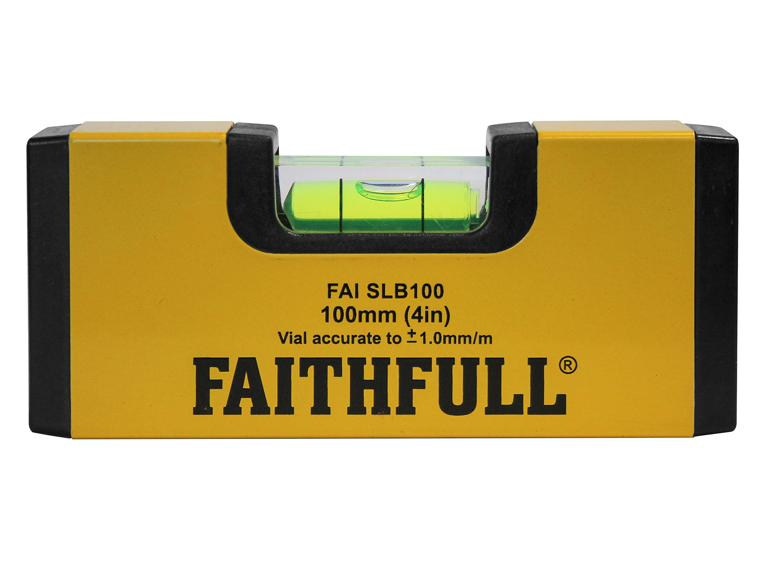 Faithfull FAISLB100 Pocket Magnetic Spirit Level 100mm (4in), Yellow - Image 2