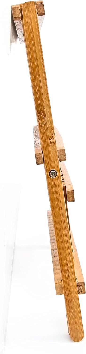 Relaxdays Cross Dish Rack, 24.5 x 42 x 33 cm, Bamboo Two-Tier Foldable Drying Rack, Natural Brown