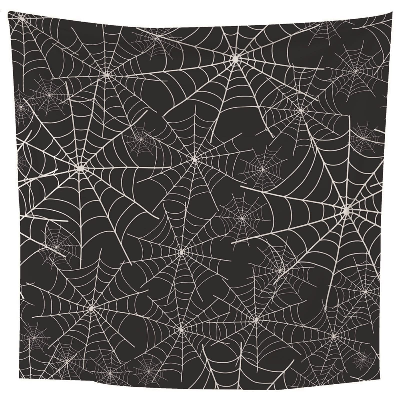 Macrame Tapiz Pared Grande, Decoración Pared Cocina Telaraña Poliéster Blanco Negro 240x220CM Regalo Mujer
