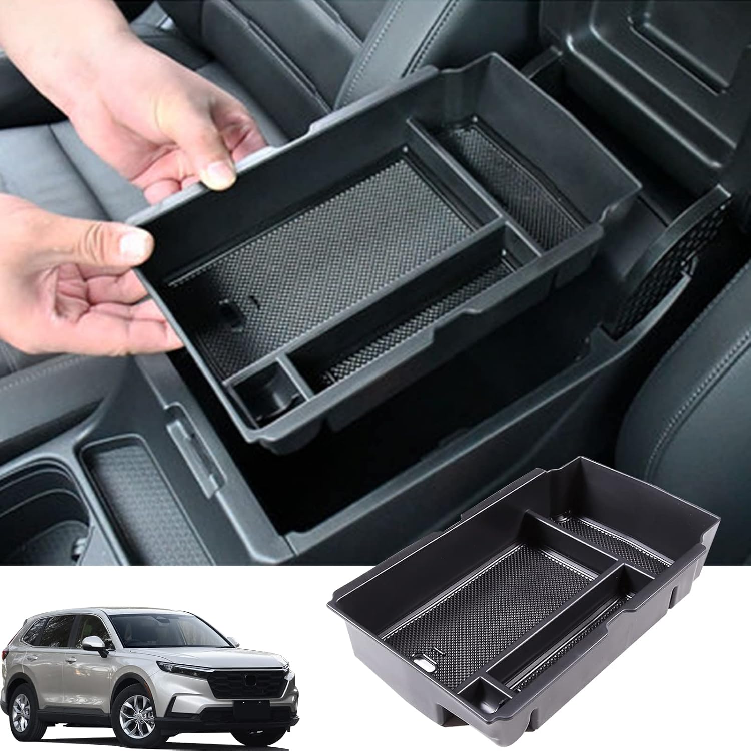 PIUGILH Center Console Organizer for 2023 Honda CR-V CRV Armrest Box ABS Material Tray Insert Organizer Glove Pallet Accessories