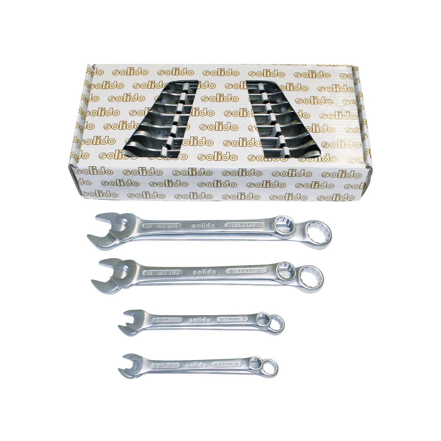 Jeu de din3113 a clé mixte Solido 12 pièces en acier forgé durable de 10-32mm 152300213