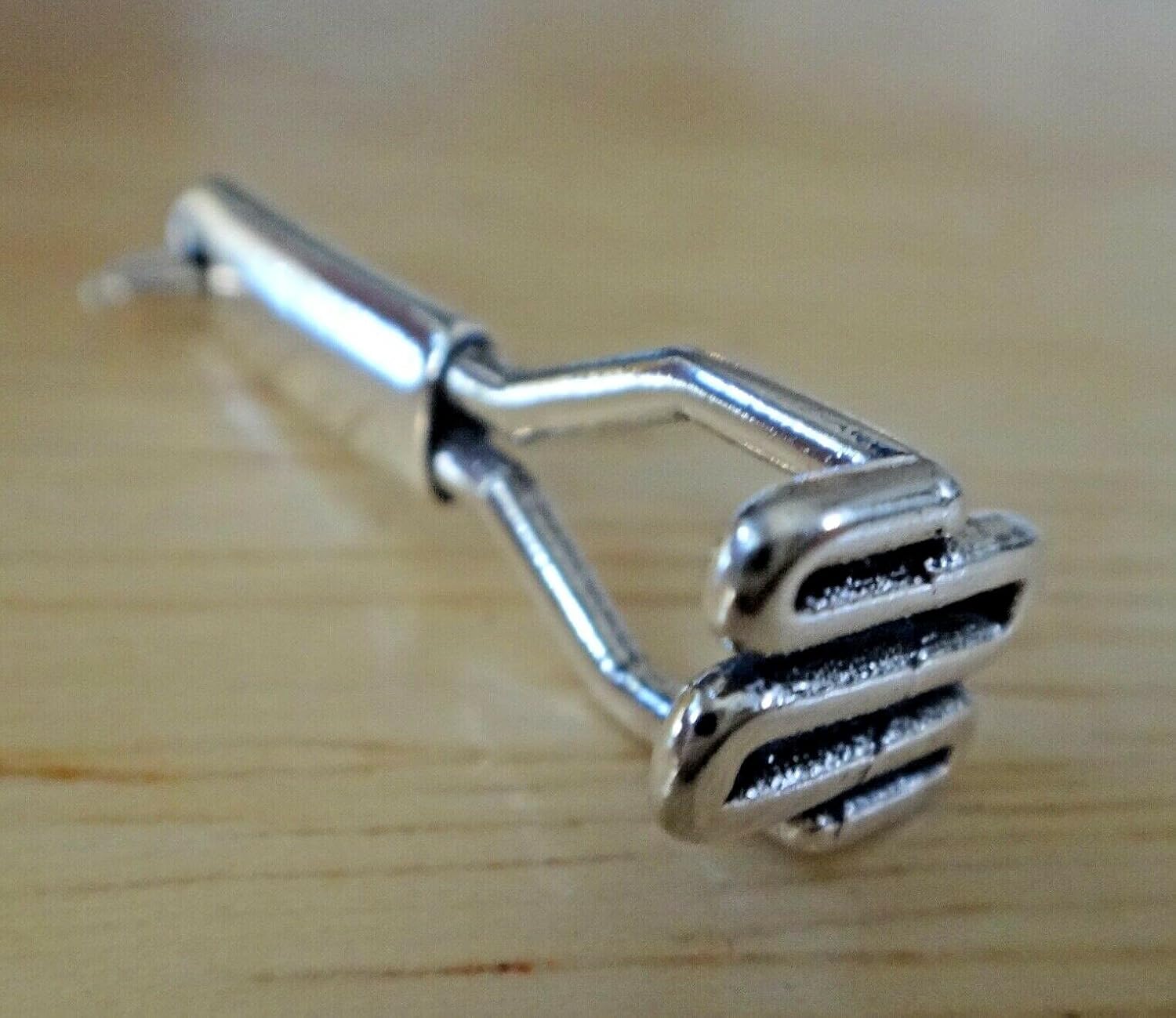 Sterling Silver 3D 8x27mm Kitchen Cooking Utensil Mashed Potato Masher Charm Jewelry Making For You
