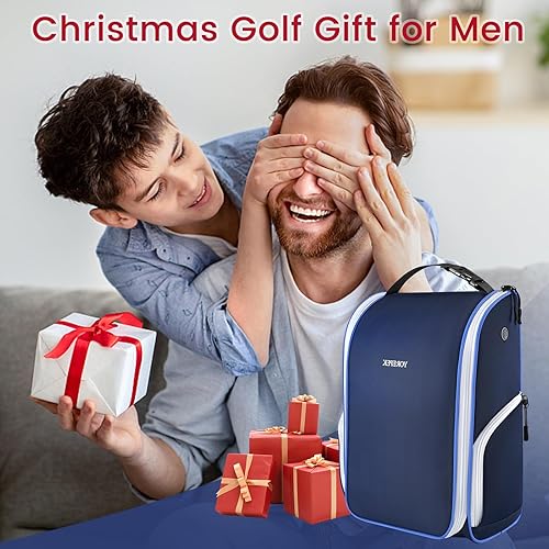 Miniatura 7 de YOREPEK Bolsa para zapatos de golf, con 3 bolsillos para calcetines, guantes, camisetas, bolas, cepillo, diseñada con una asa de transporte superior