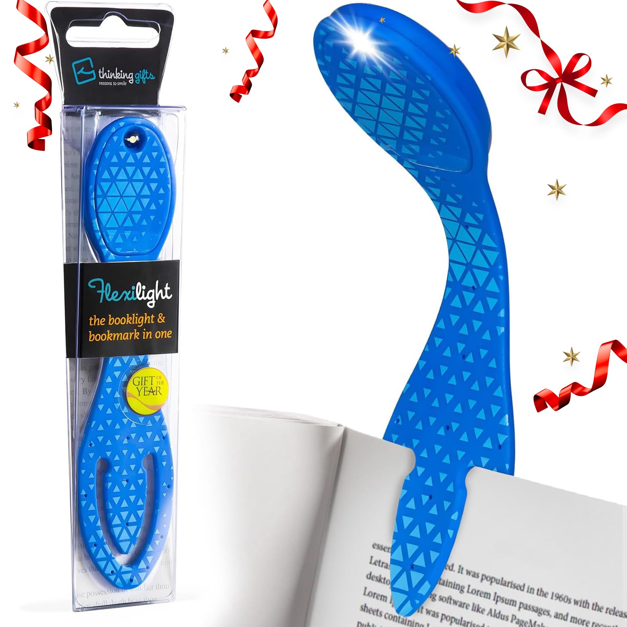Gifts for Readers & Writers Flexilight Leselampe | 2 in 1 Lesezeichen Buch Licht | LED Clip On Leselampe | Kinder und Erwachsene Buchlampe | Buchzubehör | Geschenk für Leser, Buchliebhaber
