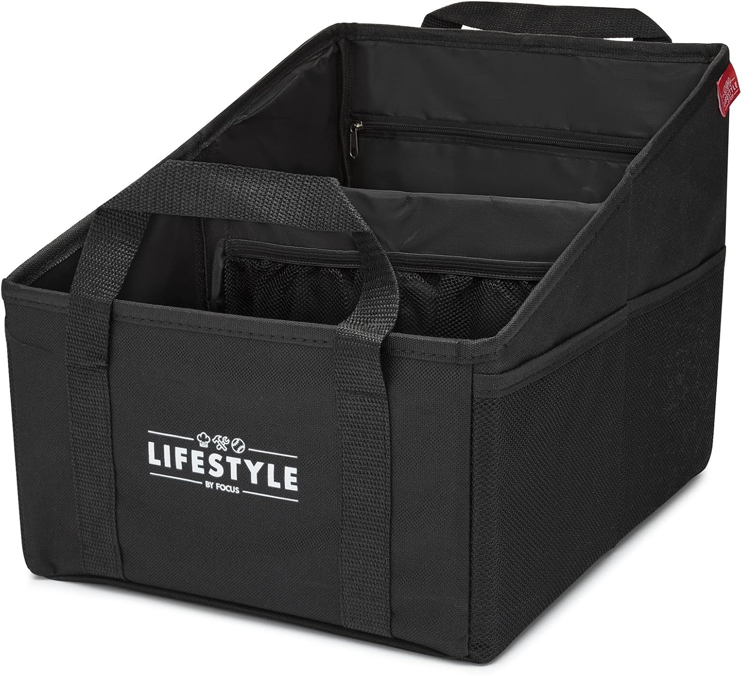 Lifestyle by Focus Car Storage and Vacuum Set - Includes Large Trunk Organizer, On-Seat Organizer, and 12V Portable Car Vacuum