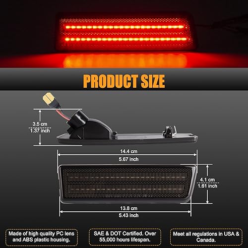 Miniatura 10 de Gempro Luces LED de marcador lateral para Ford Transit Connect 2010-2013 ámbar parachoques delantero marcador reflectores lámparas ahumadas len, 2
