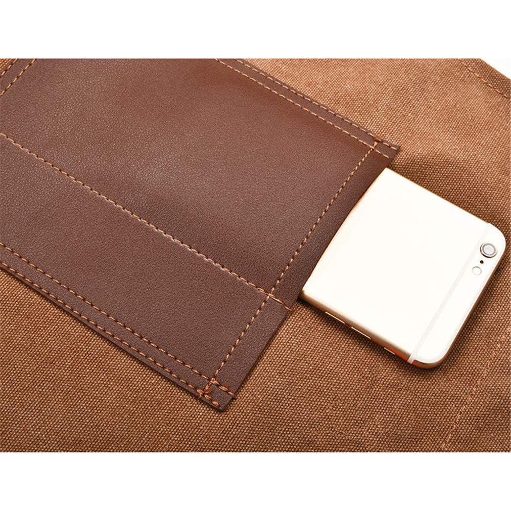 Delantal de trabajo Delantal de herramientas de cuero de lona for café, Chef, barbacoa, monos, delantal con múltiples bolsillos for hombres y mujeres
