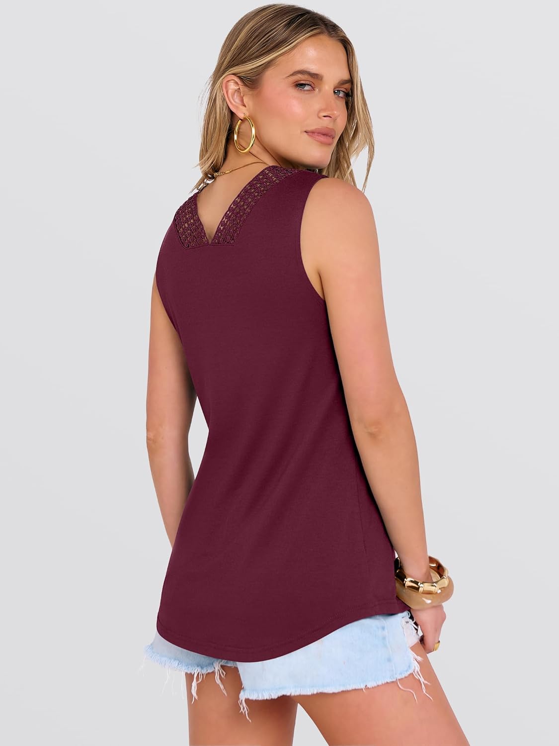 ANRABESS Womens Tank Tops Summer V Neck Loose Sleeveless Camisole 2026 Spring Crochet Insert Dressy Casual Blouses Vest Shirt - Image 5