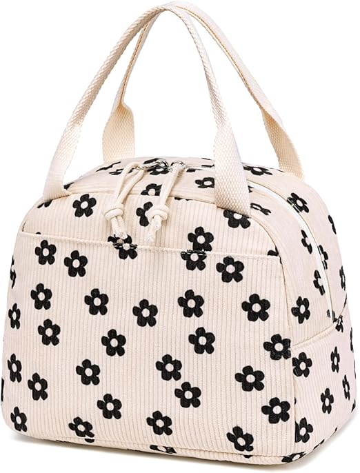 VelChic Lunch Bag For Women, Cute Corduroy Adult Insulated Lunch Box