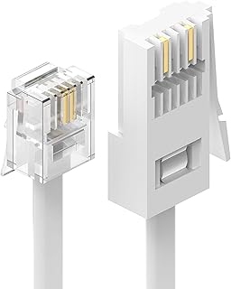 Telephone Cable Phone Cable for Landline ADSL Modem Cable 2M, Ancable BT Plug to RJ11 Male Broadband 6P2C 2-Pin Telephone Cable for BT UK Landline Phone Cord Home & Office Fax Modem