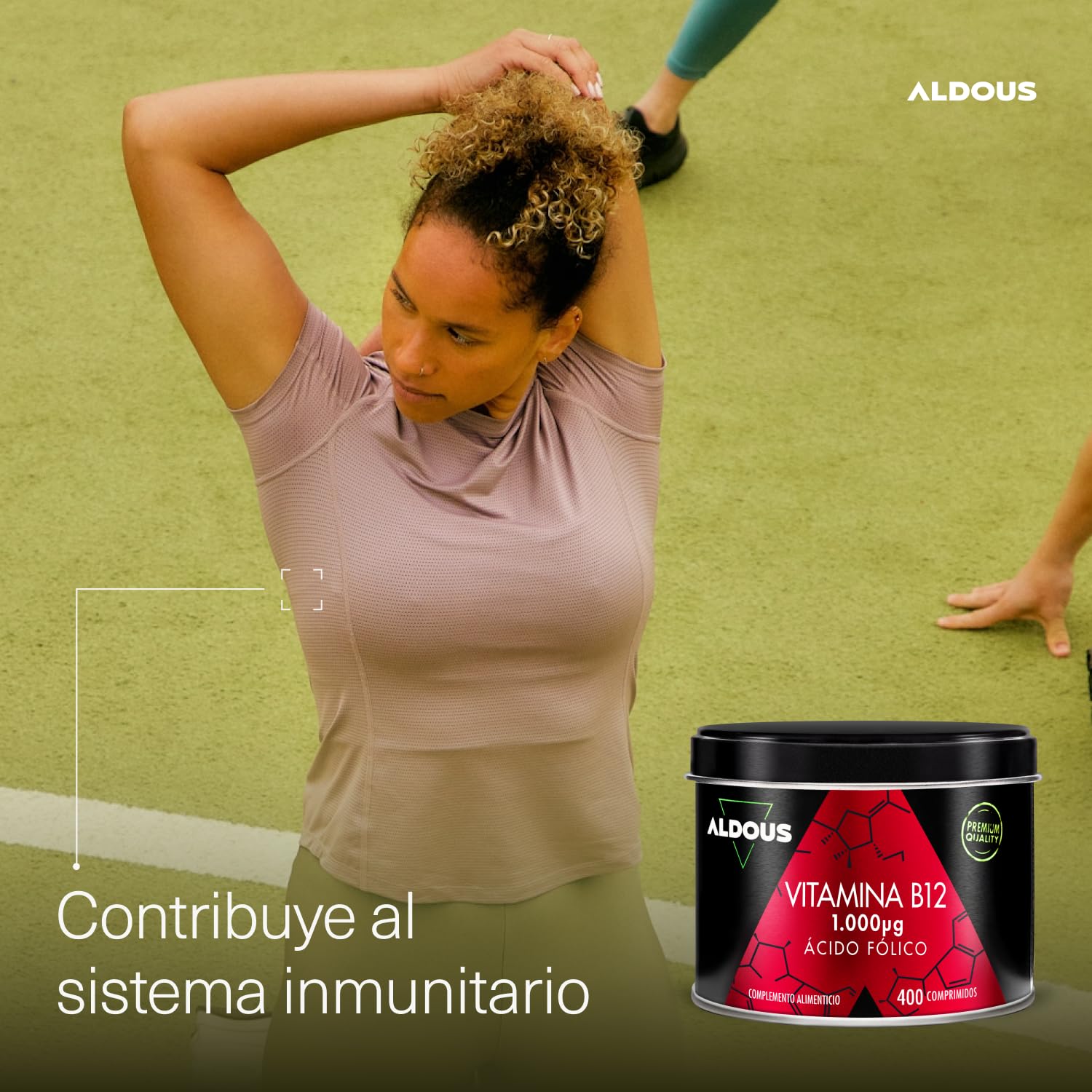 Vitamina B12 1000 mcg y Ácido Fólico 400 mcg - 400 comprimidos - Más de 1 Año - Metilcobalamina - Vitamina B12 Vegana + Vitamina B9 - para el Cansancio y Fatiga - Sistema inmunológico - ALDOUS