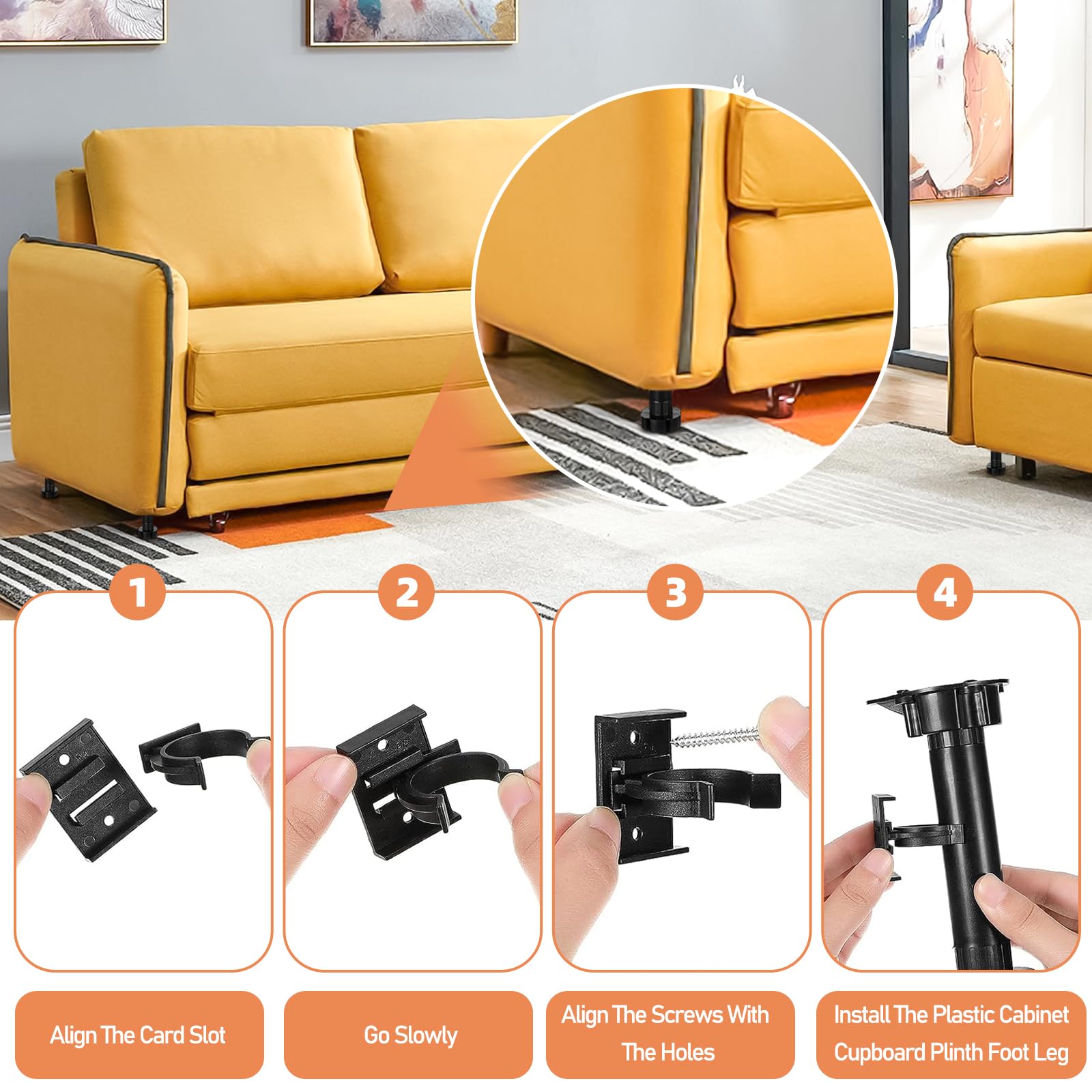 10pcs Heavy Duty Kitchen Kick Board Plinth Clips Kickboard Clips Plinth Leg Clips Kitchen Plinth Clips Kitchen Kickboard Clips Kick Board Plinth Clips Kitchen Baseboard Clips fit 30-31 mm (20+50) - Image 3