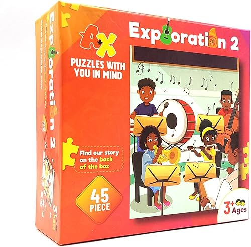 A+X Exploration II - Rompecabezas para niños, 45 piezas motivacionales para el aprendizaje de niños pequeños, rompecabezas educativo preescolar para