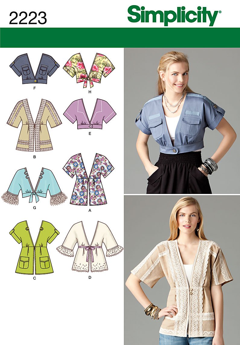 Simplicity 2223 patron veste femme ajustée taille 6-14 H5