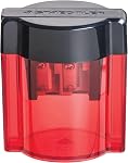 STAEDTLER Metal Double Hole Sharpener with Oval Tub - Manual Pencil Sharpener for Regular & Large Pencils, Makeup Pencils - 2 Sizes with Hinged Lid (Assorted Colors)