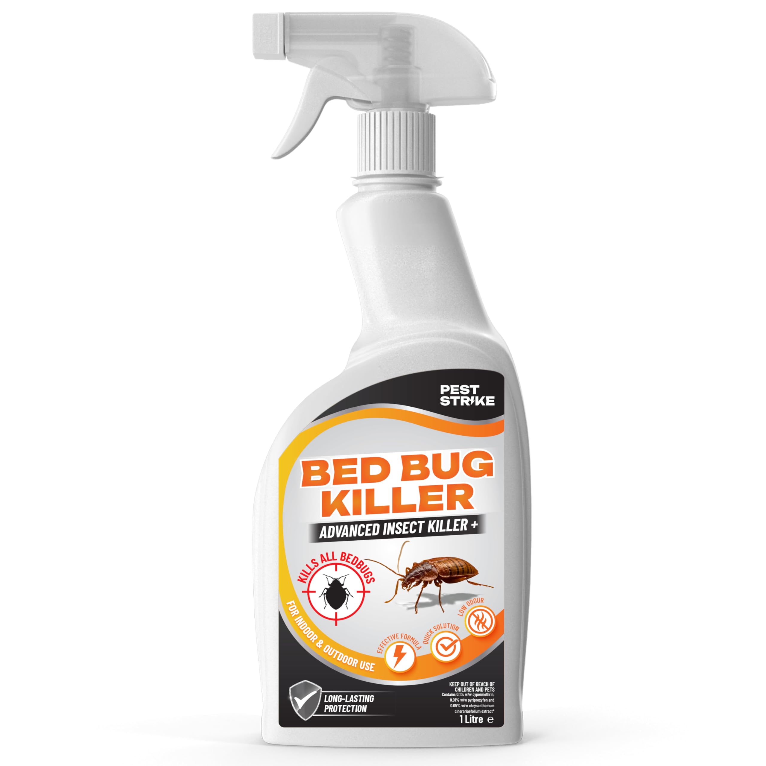 Bed Bug Killer Spray 1000ml - Strong Bed Bugs Spray Odourless & Fast Acting Repellent, Stain-Free, Plant-Based Formula For Furniture, Mattress & Upholstery
