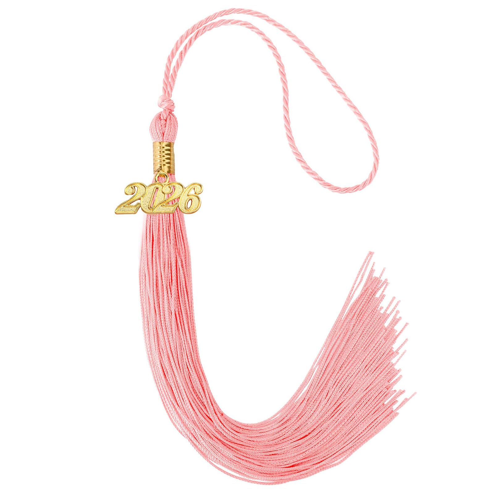 CRFFZ Class of 2026 Graduation Tassels Ornament with Year Charm for Academic Gowns Caps Bachelor Robe Ceremonies Artificial Silk