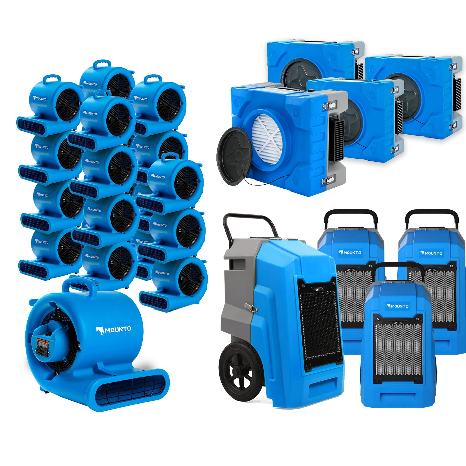 MOUNTO Water Damage Restoration Combo Package Deals (24xAir Mover, 4x Air Scrubber, 4x LGR Dehumidifiers)
