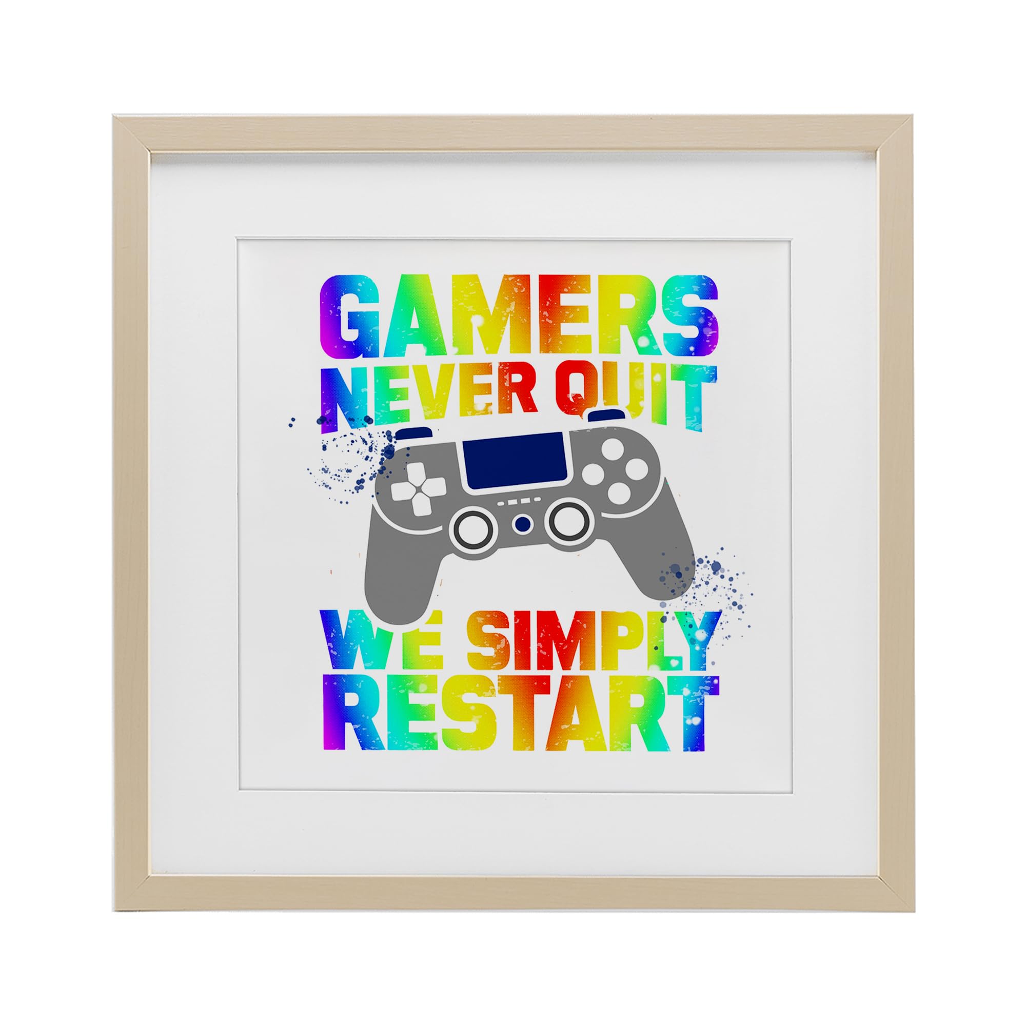 Rainbow Gamers Never Quit Stupell Industries deco murale de createur Kim Allen