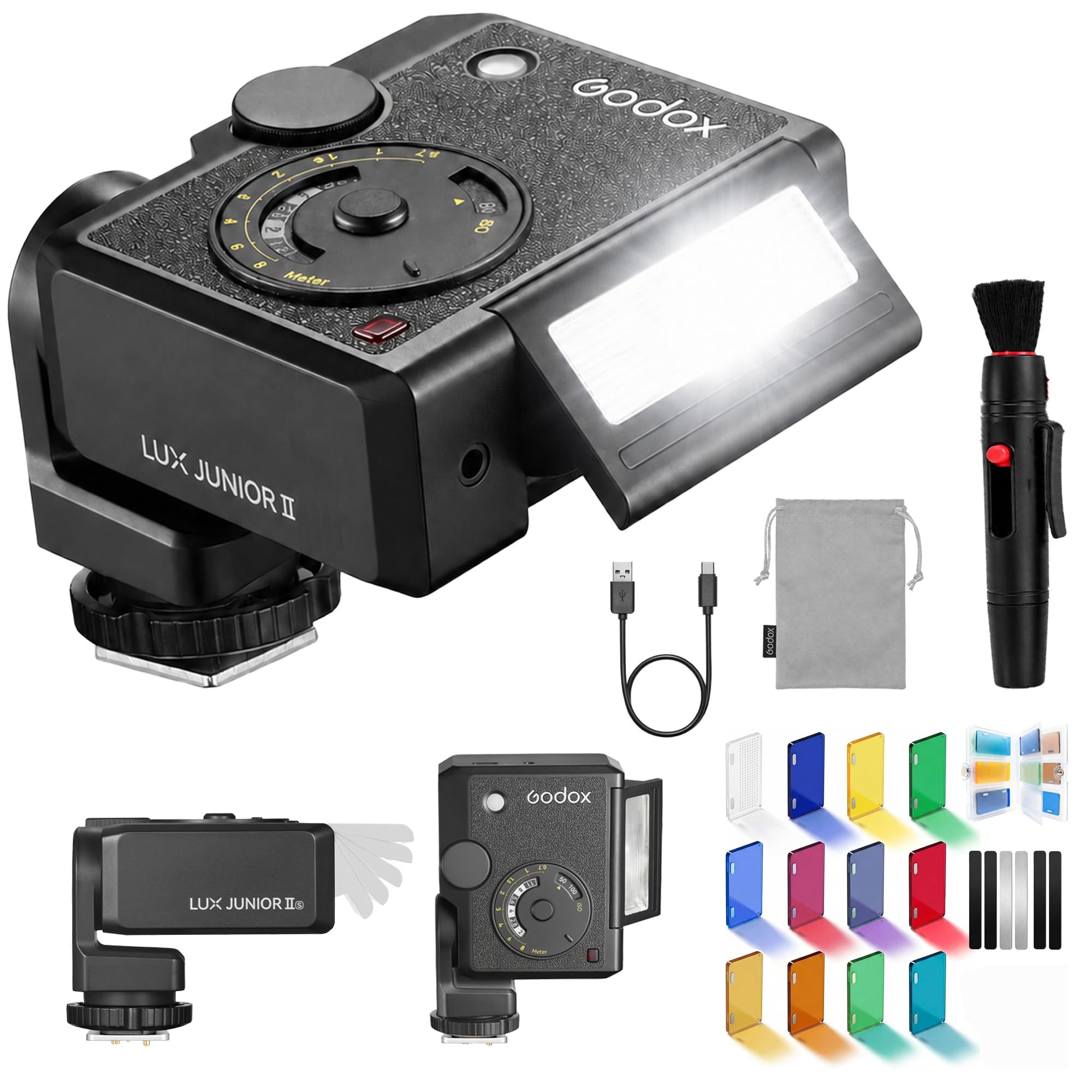 Godox Lux Junior II retro lampa TTL ze stopką hybrydową i zestawem MA02