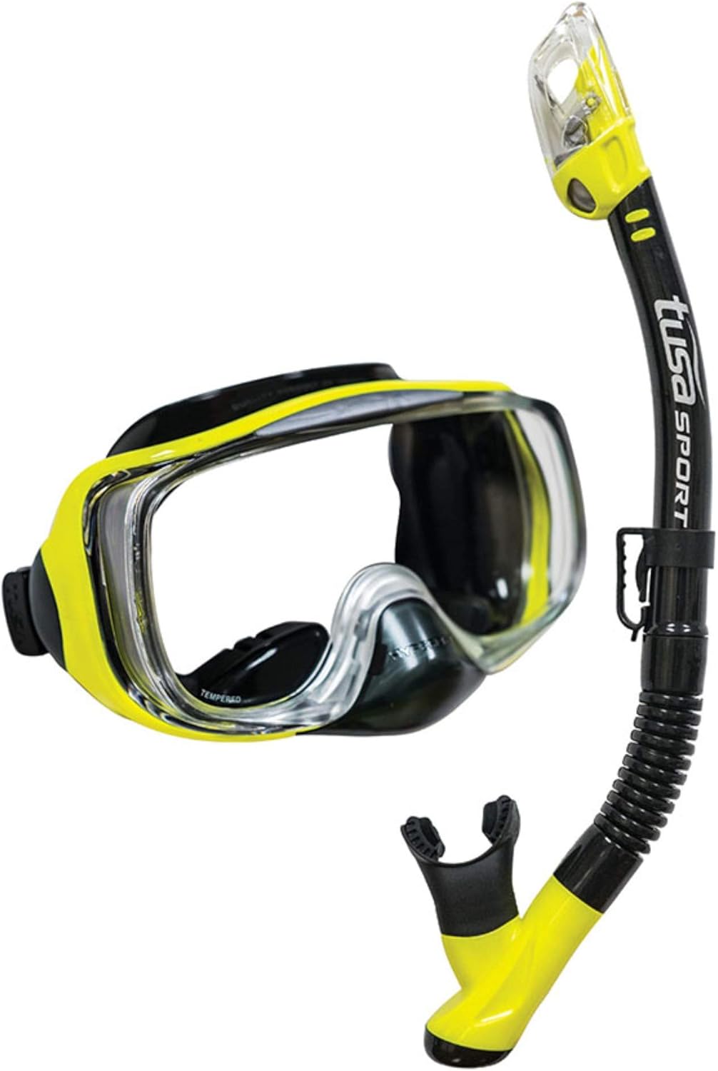 TUSA Sport Adult Imprex 3D Purge Mask and Dry Snorkel Combo, Black/Flash Yellow (w/Reusable Bag) : Sports & Outdoors