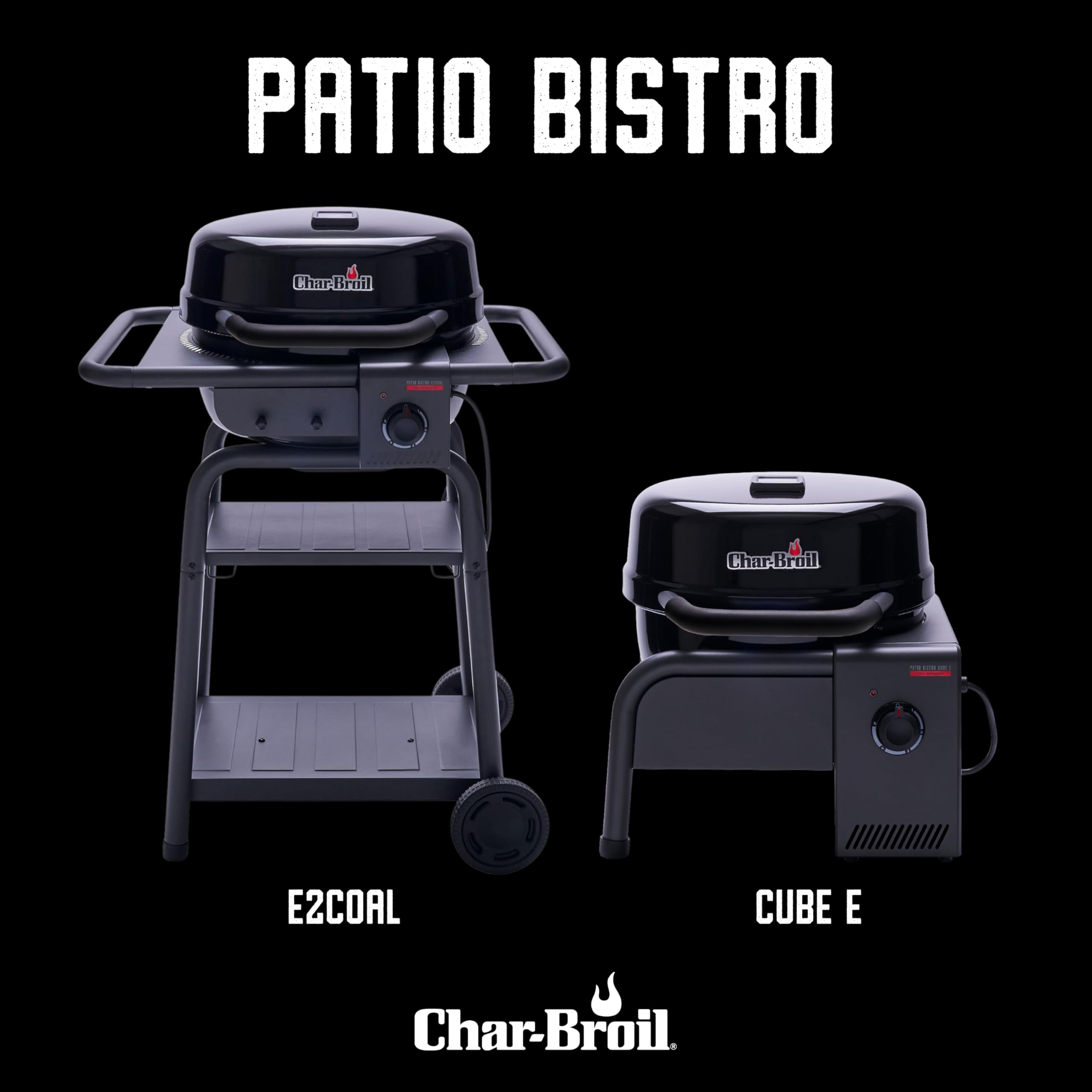Char-Broil Elektrogrill Patio Bistro E2Coal | Hybrid Holzkohle-Modus, TRU-Infrared, bis 370 °C