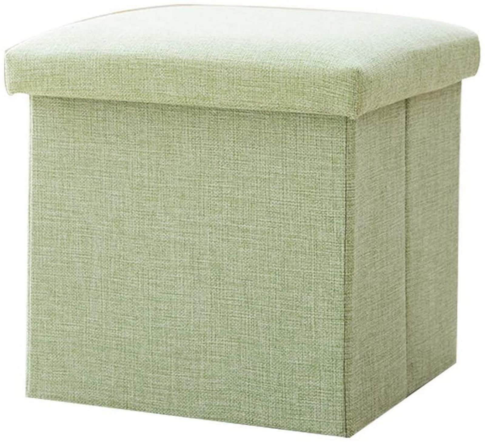 Repose-pieds ottoman 30x30x30 cm avec boîte de rangement et pouf carré en lin gris