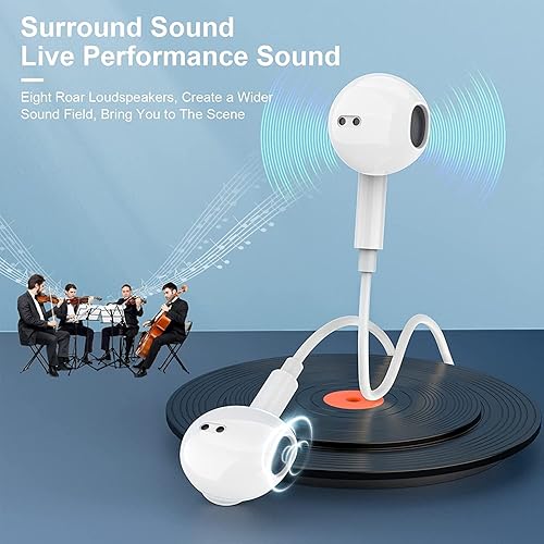 Miniatura 6 de Auriculares con cable, auriculares con micrófono integrado y control de volumen, control remoto de música, llamadas telefónicas, auriculares con