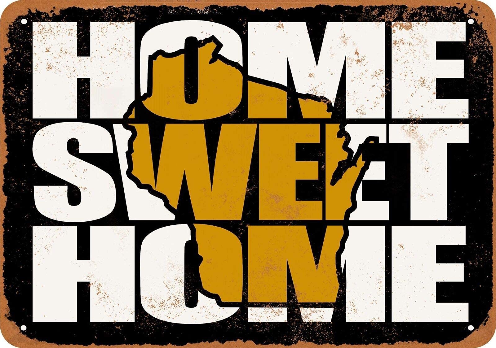 Lawenp Funny Home Sweet Home Vintage Wall Decor Bar Decor Aluminum Sign for Home Kitchen Bar Funny Sarcastic Metal 8 x 12 Inches Tin Sign