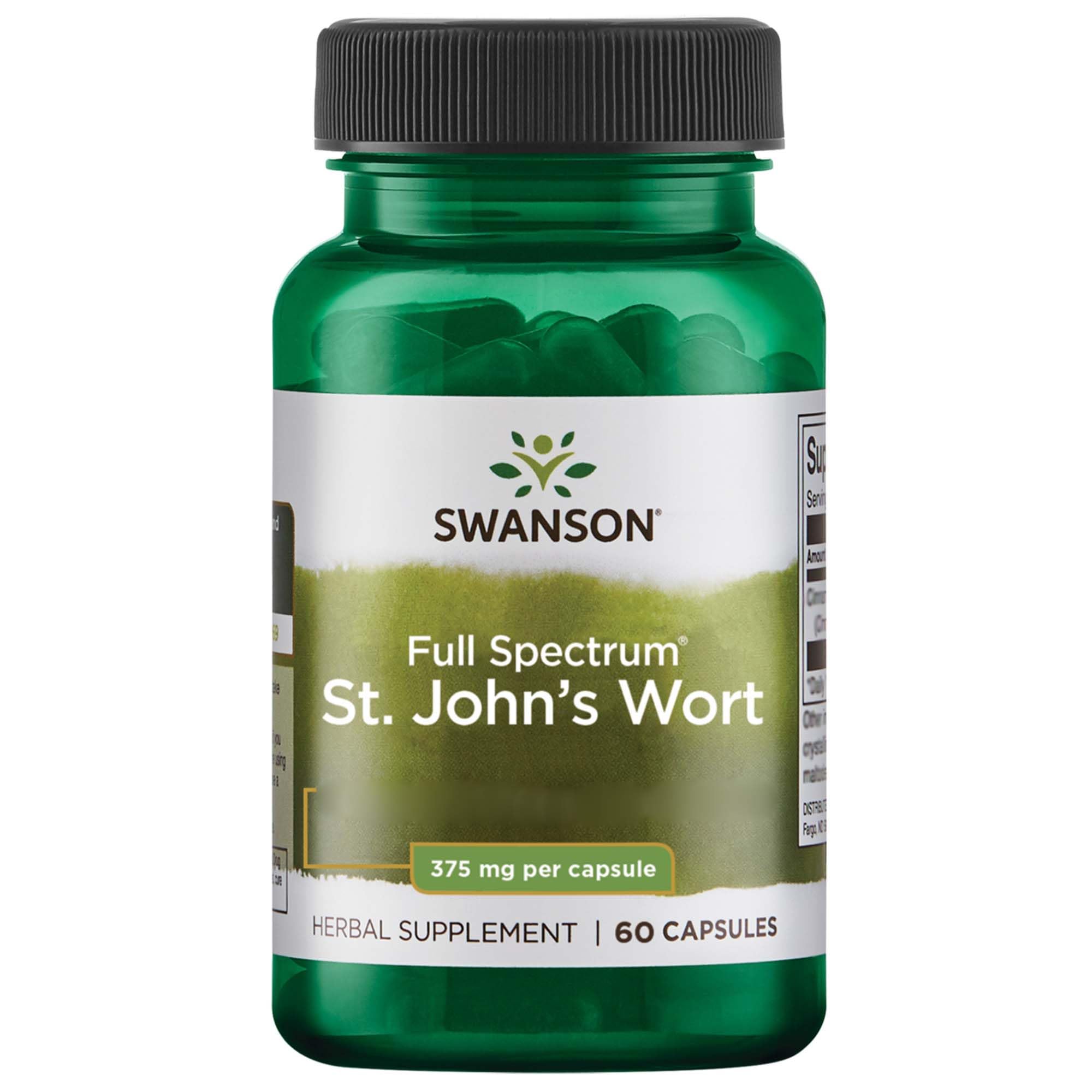 Swanson, Full Spectrum St. John's Wort, 375mg, High-Dose, 60 Capsules, SOYA-Free, Gluten-Free, GMO-Free