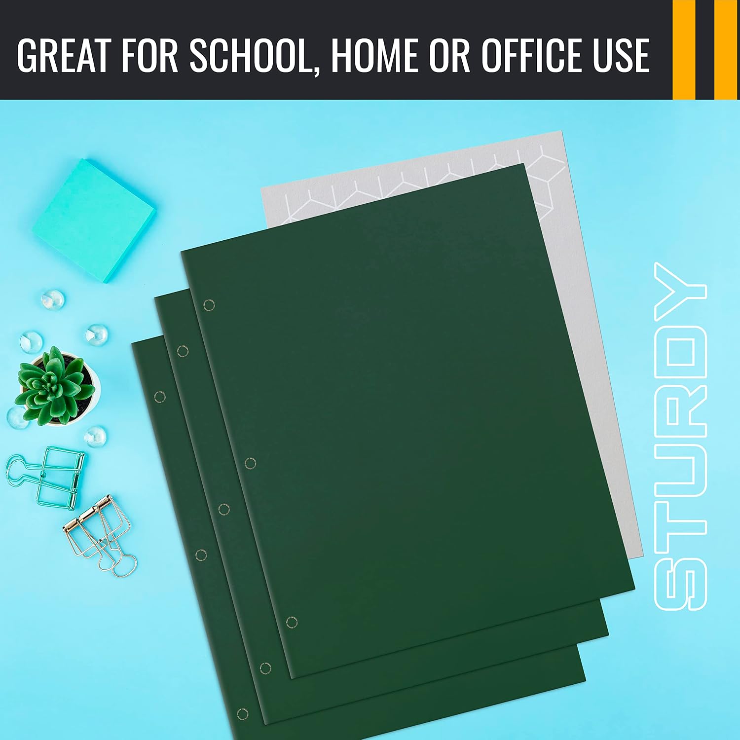 Better Office Products Two Pocket Portfolio Folders, 50-Pack, Dark Green, Letter Size Paper Folders, 50 Pieces, Hunter Green
