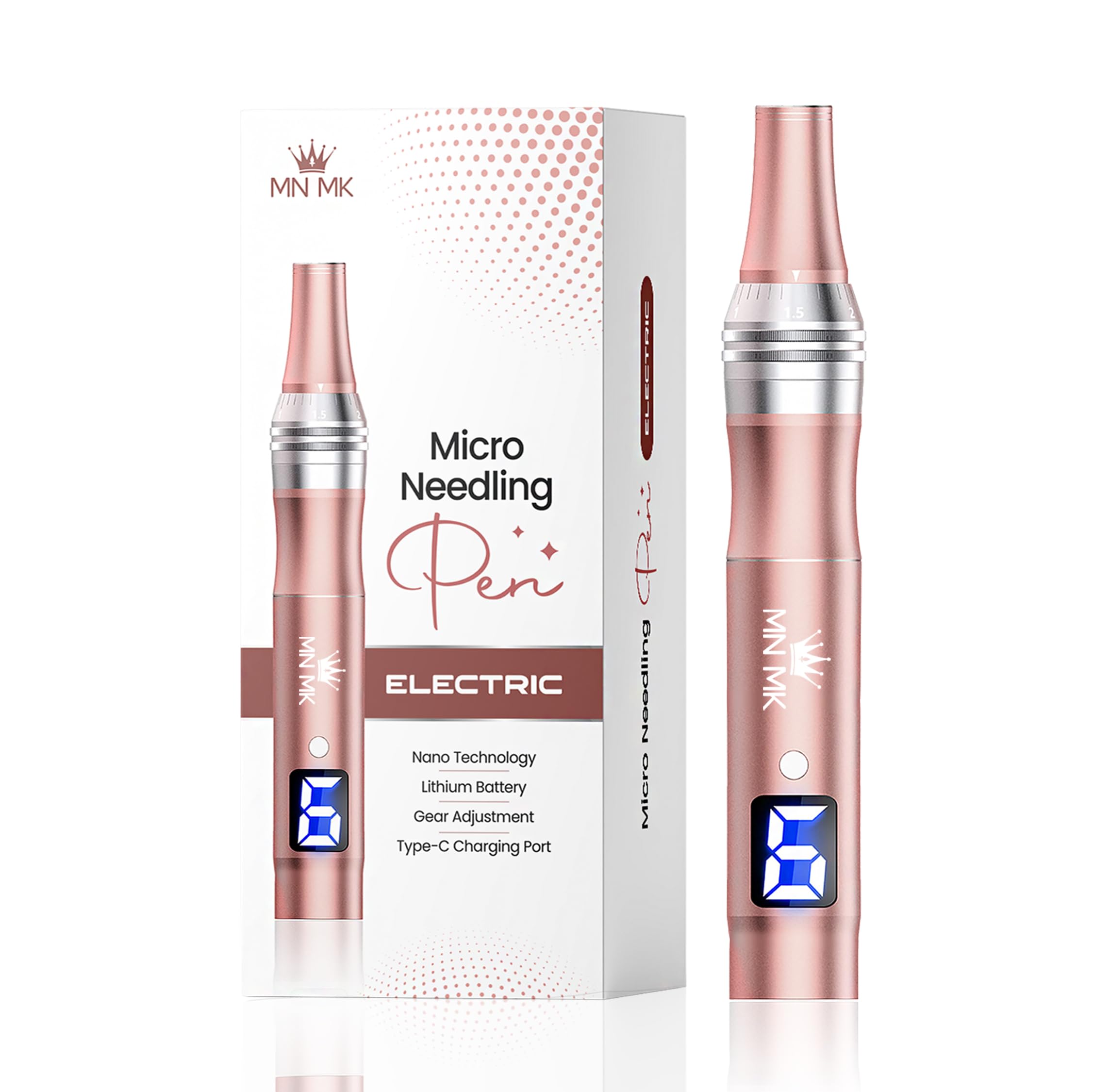 MNMK Nano Micro Needling Pen for Face and Body - Professional Electric Skin Repair Instrument - Improves Skin Texture, Pores, and Absorption - Portable Wireless Design with Type-C Charging-image-17