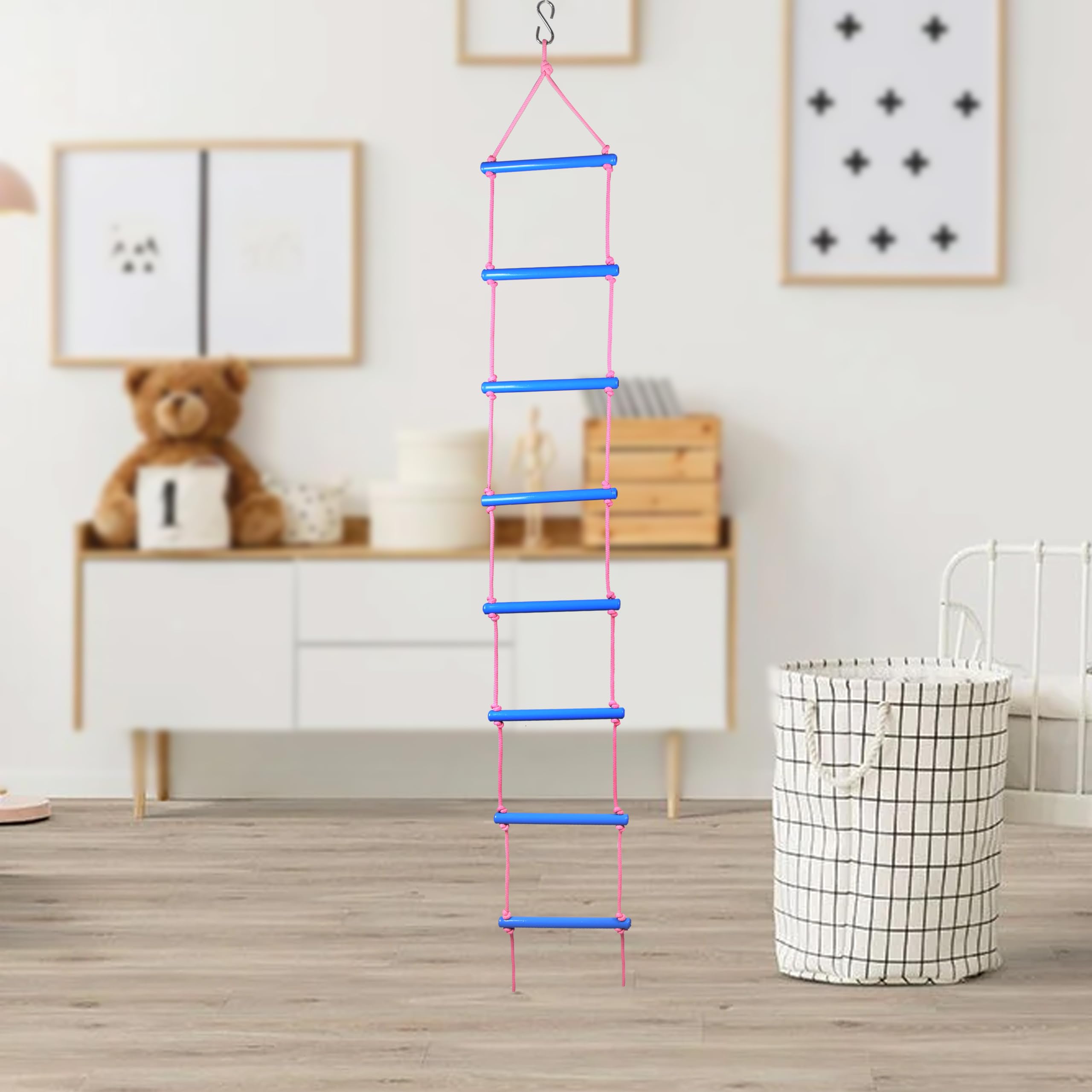 VIXERA Rope Climbing, Rope Ladder for Kids for Physical Activity, Ninja Ladder for Kids, Indoor Outdoor for 3 to 10 Years - Image 3 thumbnail
